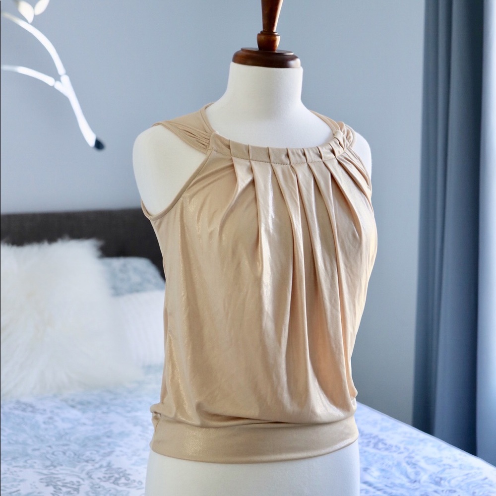 NY&Co Golden Shimmer Material Top